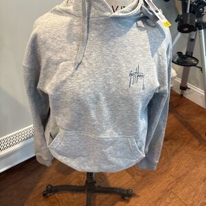 Guy Harvey Gray Hoodie with Blue Logo
